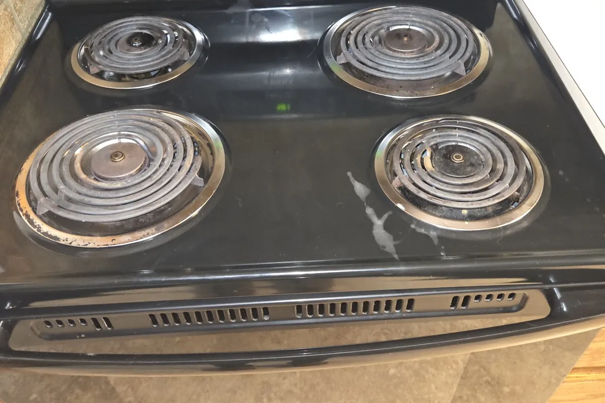 Old electric range ready to be hauled out