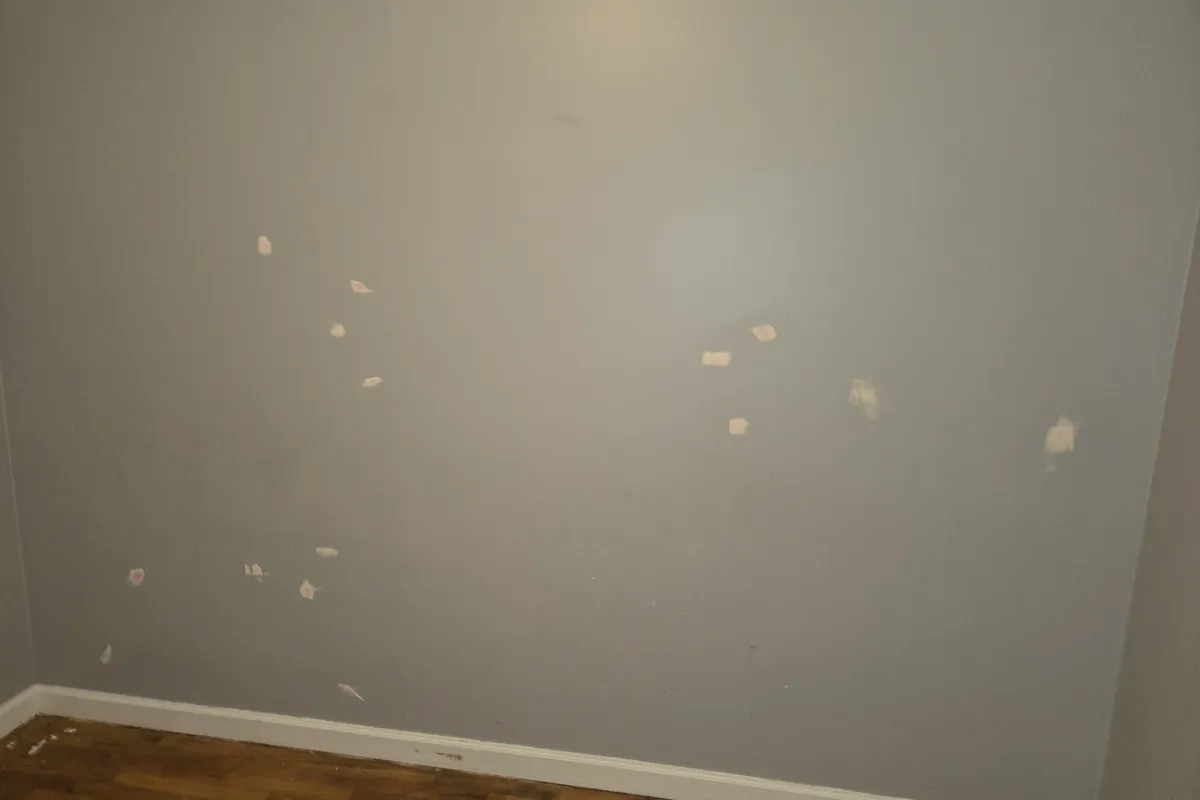 Vacant rental room cleared for turnover