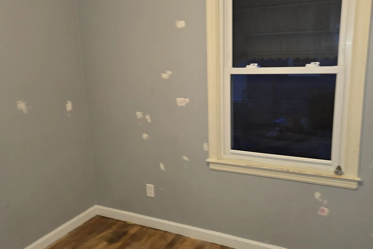 Empty bedroom cleared and ready for work